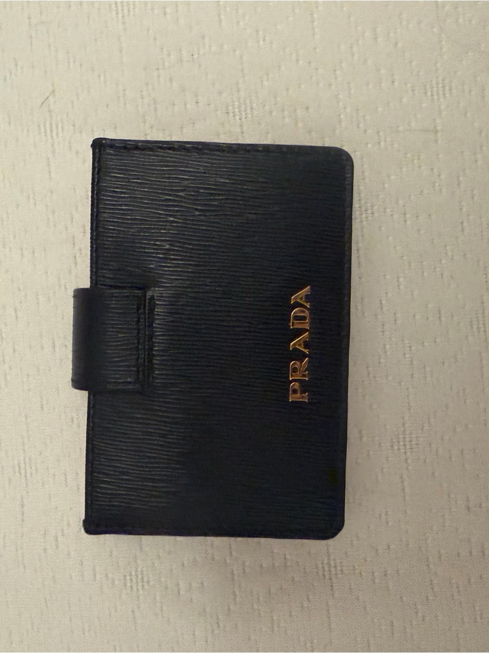 Prada Black Leather Card Holder Wallet
